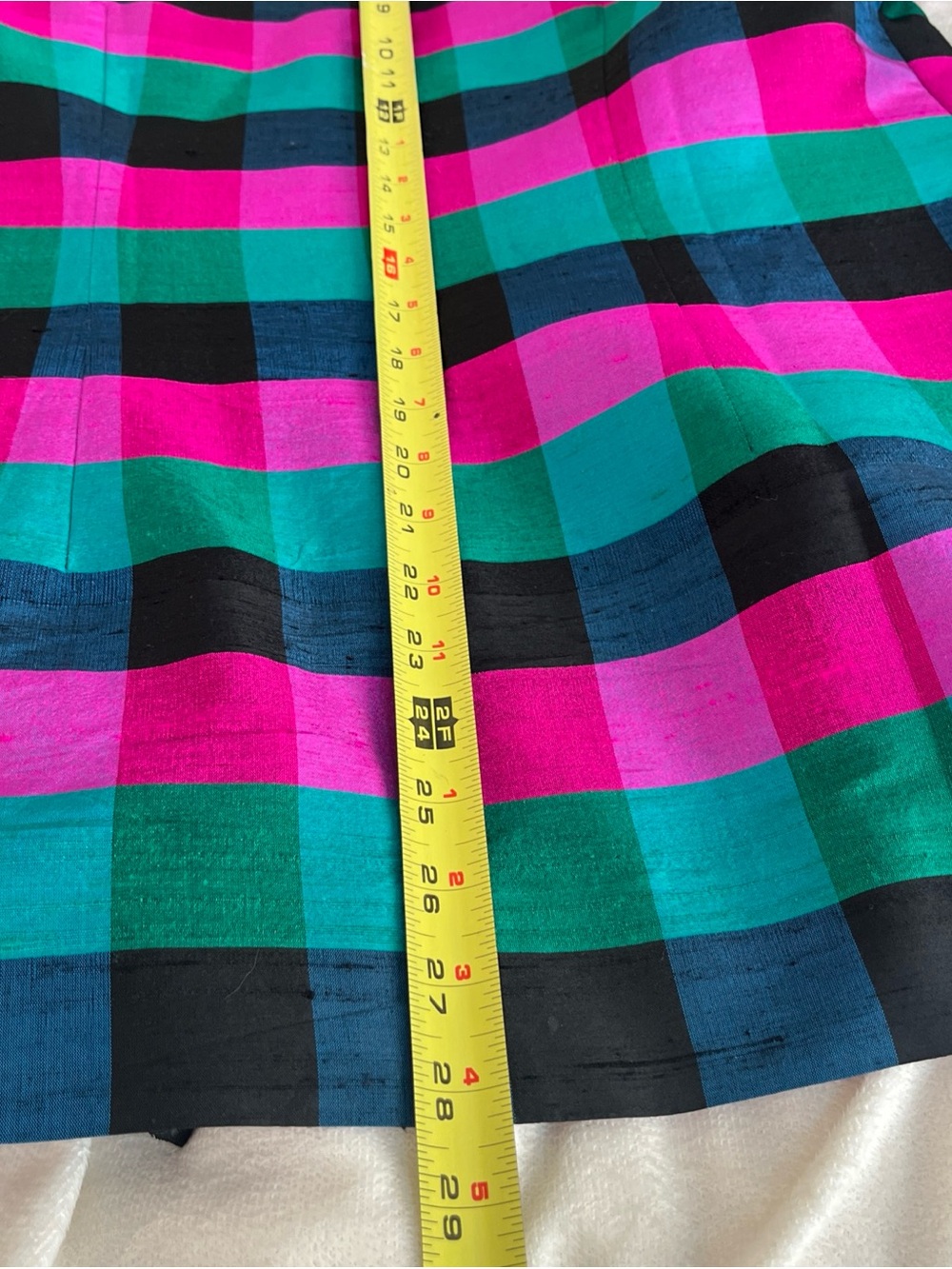 Thomson 100% Silk Jewel Toned Plaid Jacket Size XL 80s Colorblock Grandmillenial - Picture 16 of 16